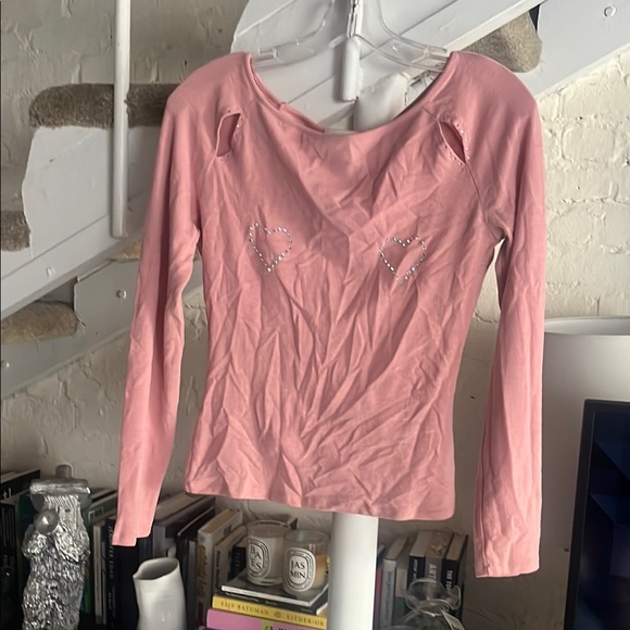 Blumarine blugirl Long Sleeve Top with Heart Accents - Picture 1 of 2